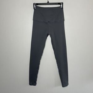 AVOCADO Womens Gray Ribbed Leggings EUC Stretch High-Rise Made in USA XS / S